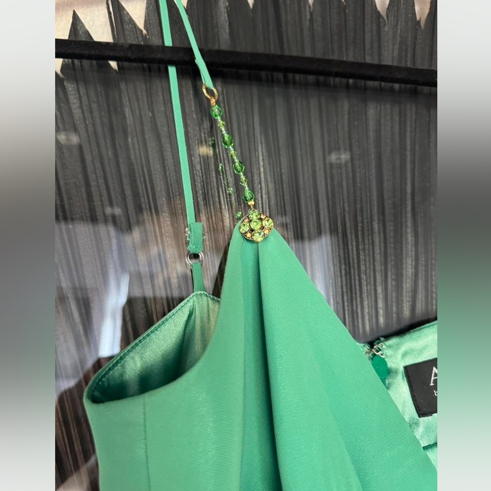 ABS by Allen Schwartz Emerald Green Beaded Dress - Picture 6 of 6